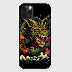 Чехол для iPhone 12 Pro Max Зеленый дракон, цвет: 3D-черный
