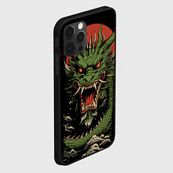 Чехол для iPhone 12 Pro Max Зеленый дракон с открытой пастью, цвет: 3D-черный — фото 2