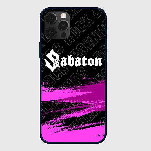 Чехол iPhone 12 Pro Max Sabaton rock legends посередине / 3D-Черный – фото 1