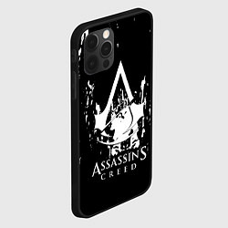 Чехол для iPhone 12 Pro Max Assassins Creed белые краски, цвет: 3D-черный — фото 2