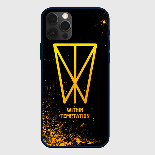 Чехол iPhone 12 Pro Max Within Temptation - gold gradient / 3D-Черный – фото 1