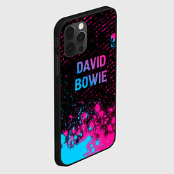 Чехол для iPhone 12 Pro Max David Bowie - neon gradient посередине, цвет: 3D-черный — фото 2