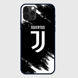 Чехол iPhone 12 Pro Max Juventus спорт краски черно белый