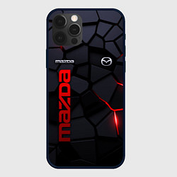 Чехол для iPhone 12 Pro Max Mazda - плиты с эффектом свечения, цвет: 3D-черный