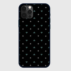 Чехол iPhone 12 Pro Max Карточные масти на чёрном фоне