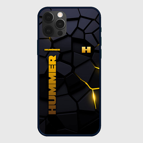 Чехол iPhone 12 Pro Max Hummer - плиты с эффектом свечения / 3D-Черный – фото 1