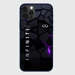 Чехол для iPhone 12 Pro Max Infiniti - плиты с эффектом свечения, цвет: 3D-черный