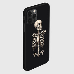 Чехол для iPhone 12 Pro Max Скелет улыбается, цвет: 3D-черный — фото 2