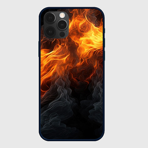 Чехол iPhone 12 Pro Max Огонь и дым / 3D-Черный – фото 1
