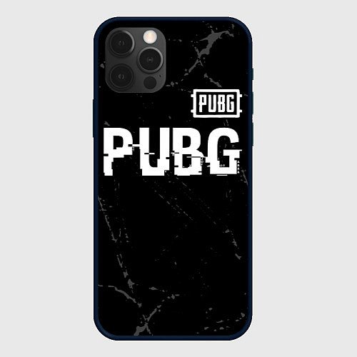 Чехол iPhone 12 Pro Max PUBG glitch на темном фоне посередине / 3D-Черный – фото 1