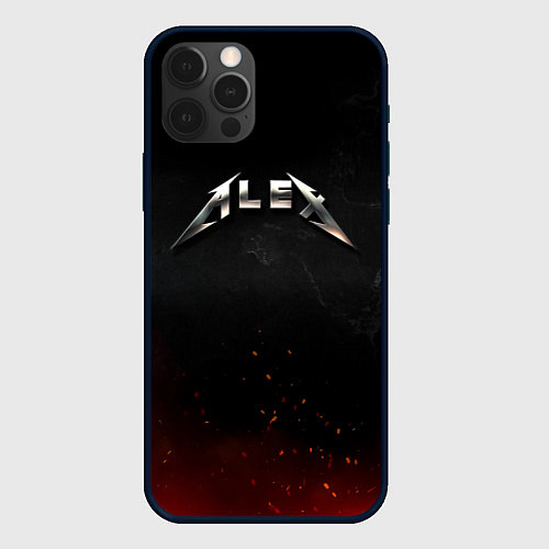 Чехол iPhone 12 Pro Max Алекс в стиле Металлика / 3D-Черный – фото 1