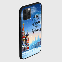Чехол для iPhone 12 Pro Max С новым годом Москва, цвет: 3D-черный — фото 2