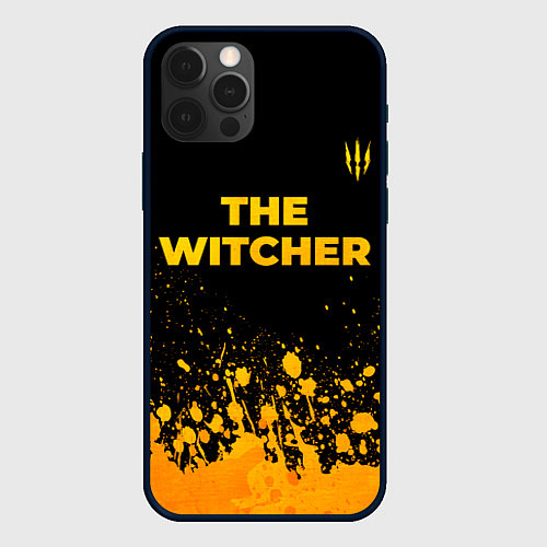 Чехол iPhone 12 Pro Max The Witcher - gold gradient посередине / 3D-Черный – фото 1