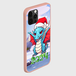 Чехол для iPhone 12 Pro Max Символ года дракон 2024, цвет: 3D-светло-розовый — фото 2