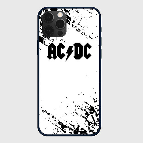 Чехол iPhone 12 Pro Max ACDC rock collection краски черепа / 3D-Черный – фото 1