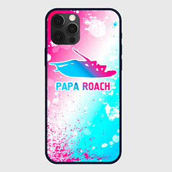 Чехол iPhone 12 Pro Max Papa Roach neon gradient style
