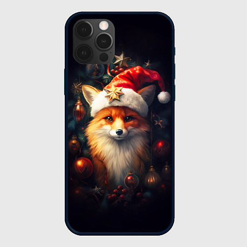 Чехол iPhone 12 Pro Max New year s fox / 3D-Черный – фото 1