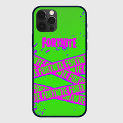 Чехол для iPhone 12 Pro Max Fortnite неоновые краски, цвет: 3D-черный