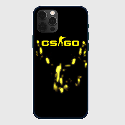 Чехол iPhone 12 Pro Max CS GO краски желтые / 3D-Черный – фото 1