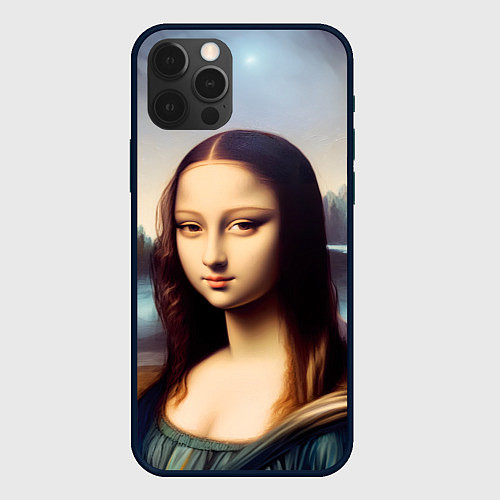 Чехол iPhone 12 Pro Max Нейросеть - азиатская Мона Лиза / 3D-Черный – фото 1