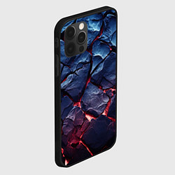 Чехол для iPhone 12 Pro Max Большие камни с разломами, цвет: 3D-черный — фото 2
