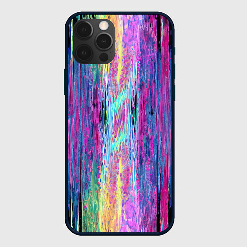 Чехол iPhone 12 Pro Max Размазанная краска / 3D-Черный – фото 1
