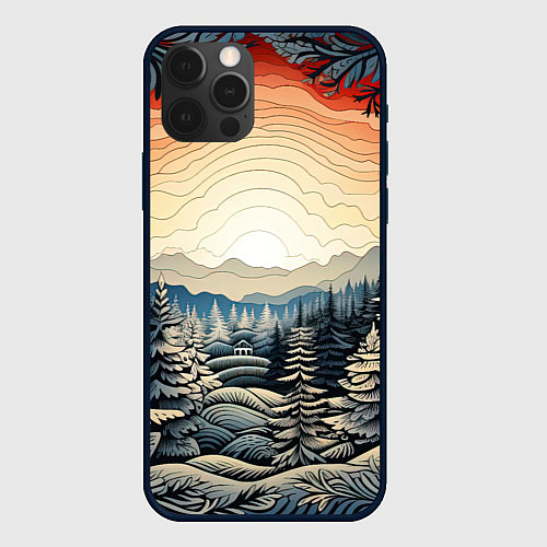 Чехол iPhone 12 Pro Max Искрящиеся снежинки в вальсе волшебства / 3D-Черный – фото 1