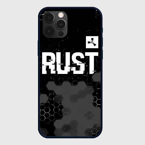 Чехол iPhone 12 Pro Max Rust glitch на темном фоне посередине / 3D-Черный – фото 1