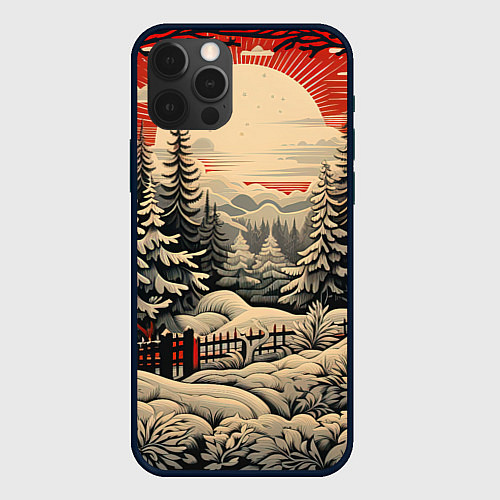 Чехол iPhone 12 Pro Max Блеск снежинок новогодний стиль / 3D-Черный – фото 1