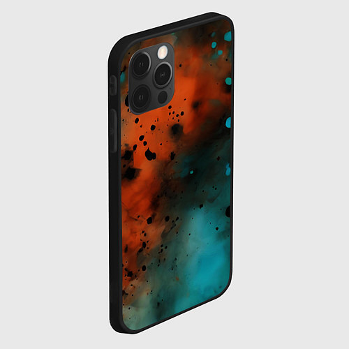 Чехол iPhone 12 Pro Max Акварельные брызги в оранжевом / 3D-Черный – фото 2