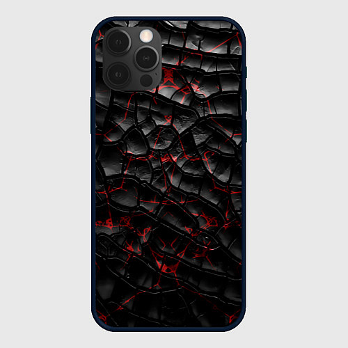 Чехол iPhone 12 Pro Max Трещины черные / 3D-Черный – фото 1