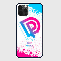 Чехол для iPhone 12 Pro Max Deep Purple neon gradient style, цвет: 3D-черный