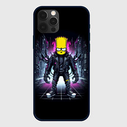 Чехол для iPhone 12 Pro Max Cool Bart Simpson - cyberpunk - ai art, цвет: 3D-черный