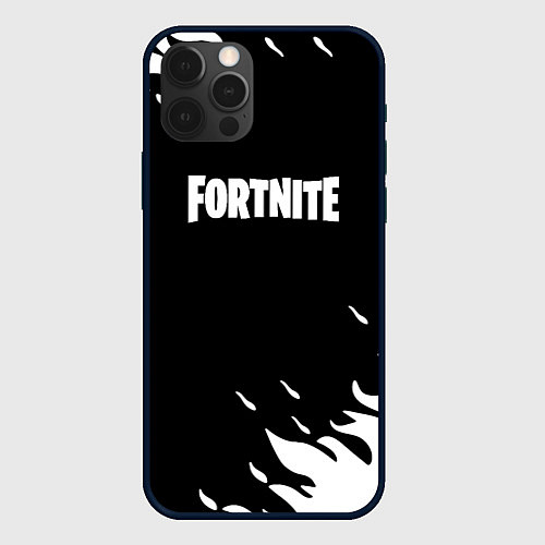 Чехол iPhone 12 Pro Max Fortnite fire flame / 3D-Черный – фото 1