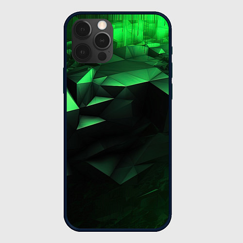 Чехол iPhone 12 Pro Max Видение зеленого в абстракции / 3D-Черный – фото 1