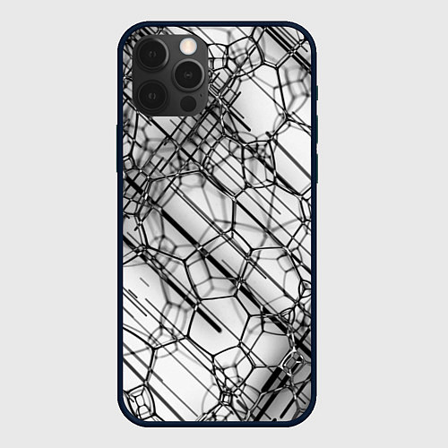 Чехол iPhone 12 Pro Max Зеркальные узоры / 3D-Черный – фото 1