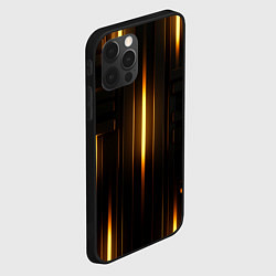 Чехол для iPhone 12 Pro Max Неоновый узор черное золото стене, цвет: 3D-черный — фото 2