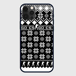 Чехол для iPhone 12 Pro Max CS GO christmas sweater, цвет: 3D-черный