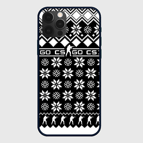 Чехол iPhone 12 Pro Max CS GO christmas sweater / 3D-Черный – фото 1