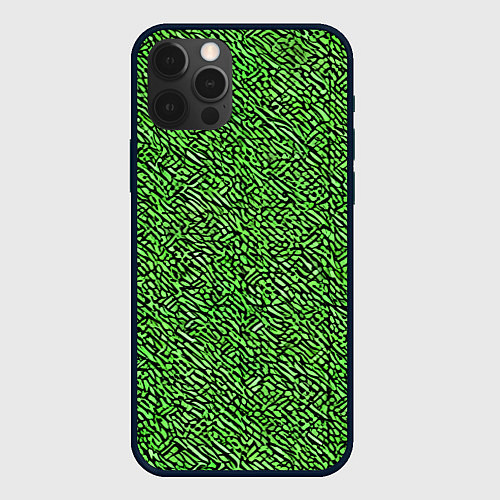 Чехол iPhone 12 Pro Max Чёрные и зелёные мазки / 3D-Черный – фото 1