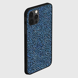 Чехол для iPhone 12 Pro Max Чёрные и синие мазки, цвет: 3D-черный — фото 2