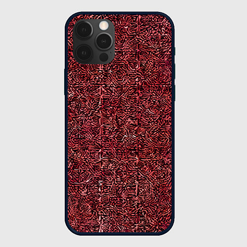 Чехол iPhone 12 Pro Max Чёрные и красные мазки / 3D-Черный – фото 1