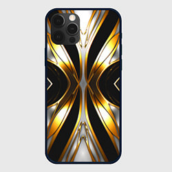 Чехол iPhone 12 Pro Max Неоновый узор стальная бабочка