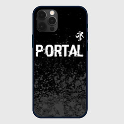 Чехол iPhone 12 Pro Max Portal glitch на темном фоне посередине