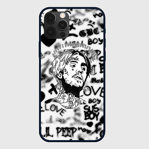 Чехол iPhone 12 Pro Max Lil peep автограф / 3D-Черный – фото 1