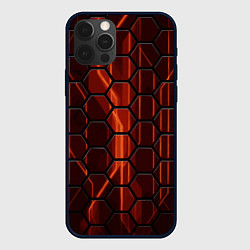 Чехол для iPhone 12 Pro Max Огненные шестигранники соты, цвет: 3D-черный