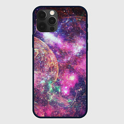 Чехол iPhone 12 Pro Max Пурпурные космические туманности со звездами