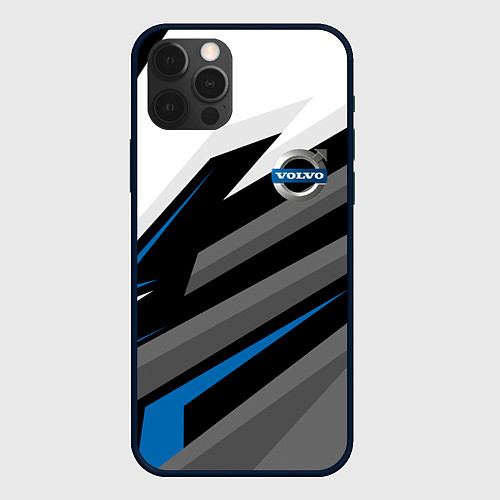 Чехол iPhone 12 Pro Max Volvo - blue sport / 3D-Черный – фото 1