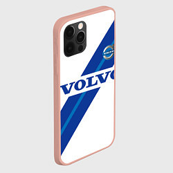 Чехол для iPhone 12 Pro Max Volvo - white and blue, цвет: 3D-светло-розовый — фото 2