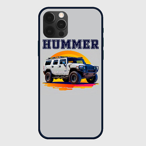 Чехол iPhone 12 Pro Max Нейросеть - Hummer рисунок / 3D-Черный – фото 1